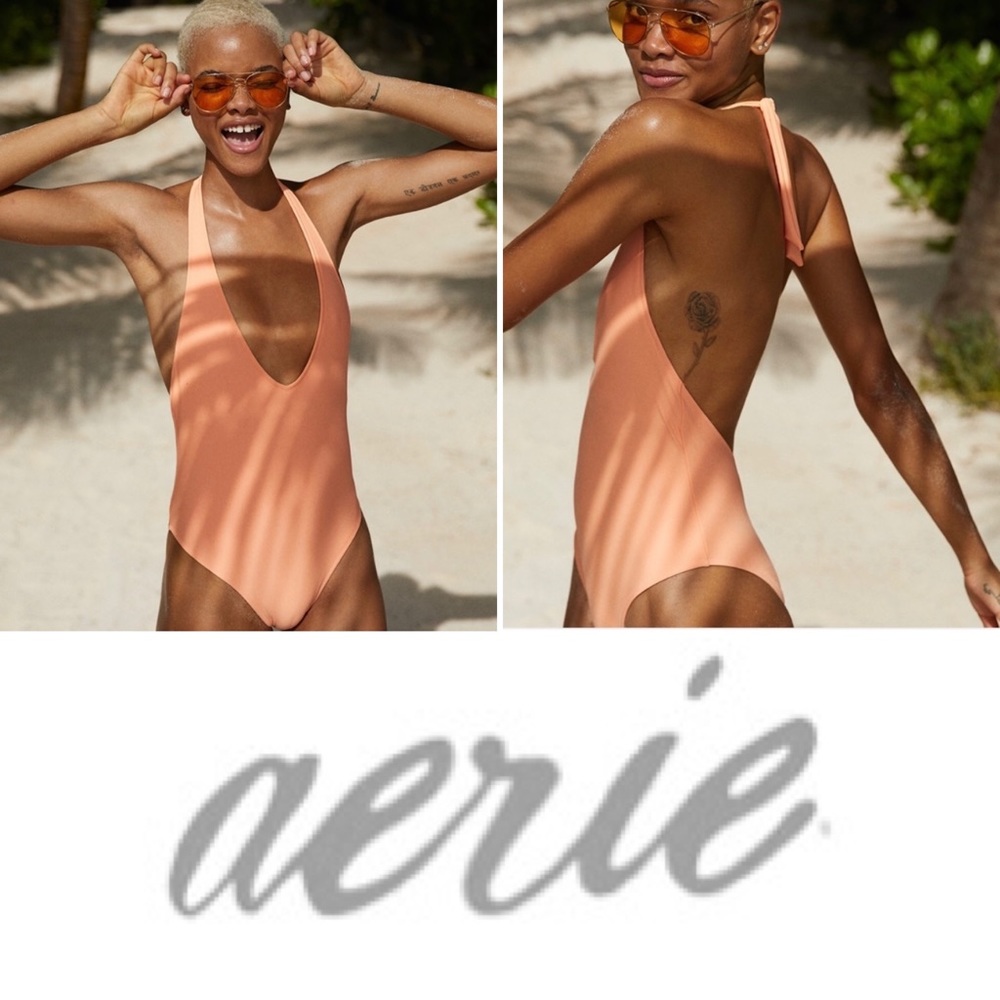 NWOT Orange One Piece Swimsuit from Aerie, Sz L
